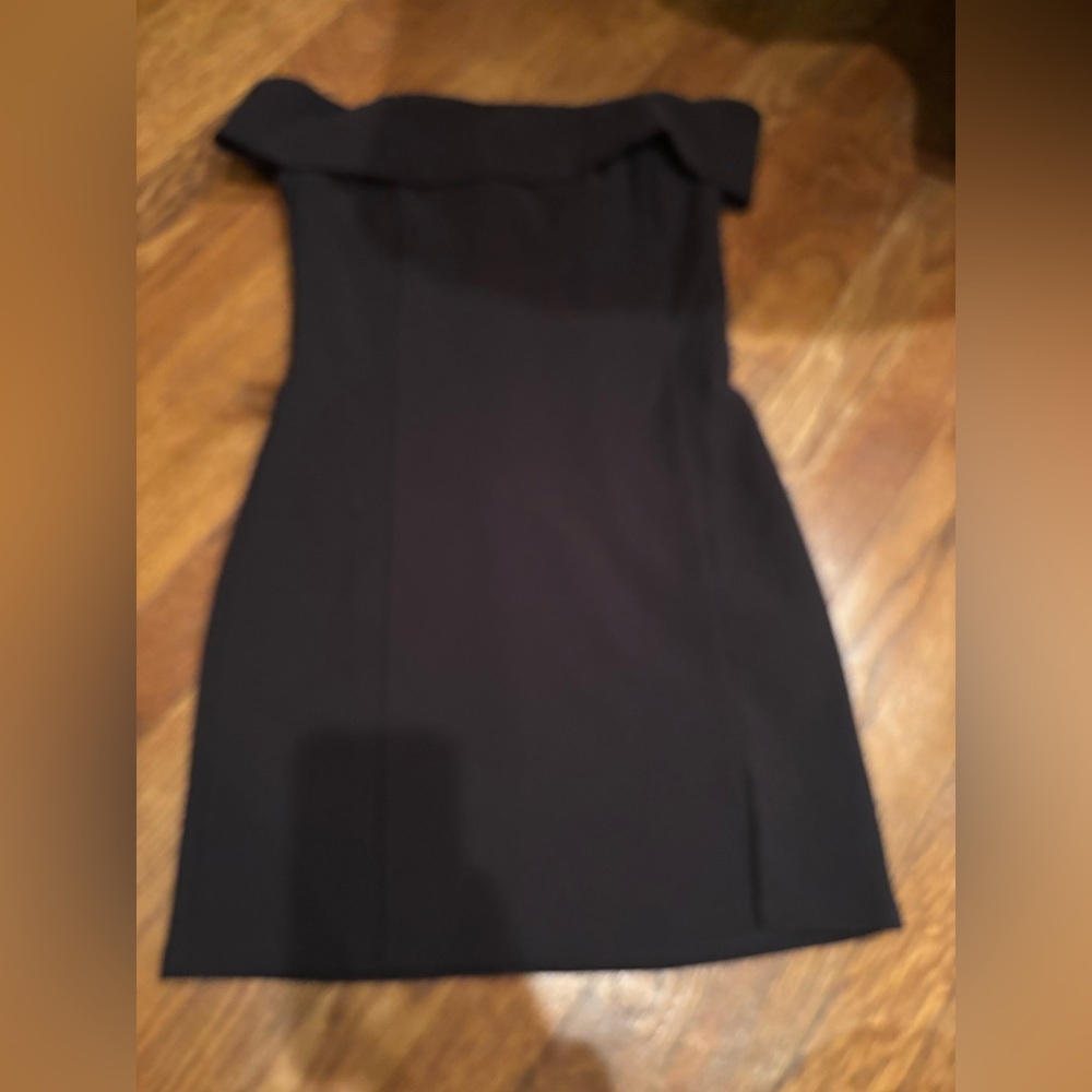 Edikted Black Strapless Off-Shoulder Mini Dress